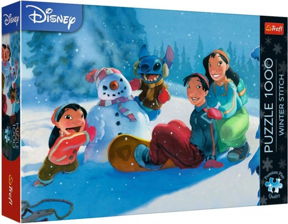 Puzzle Premium Plus Vinter med Stitch 1000 brikker