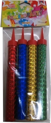 Partyfontæner farvede 12 cm – 40 s, sæt 4 stk
