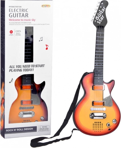 Elektrisk børneguitar med melodier, lys og rem