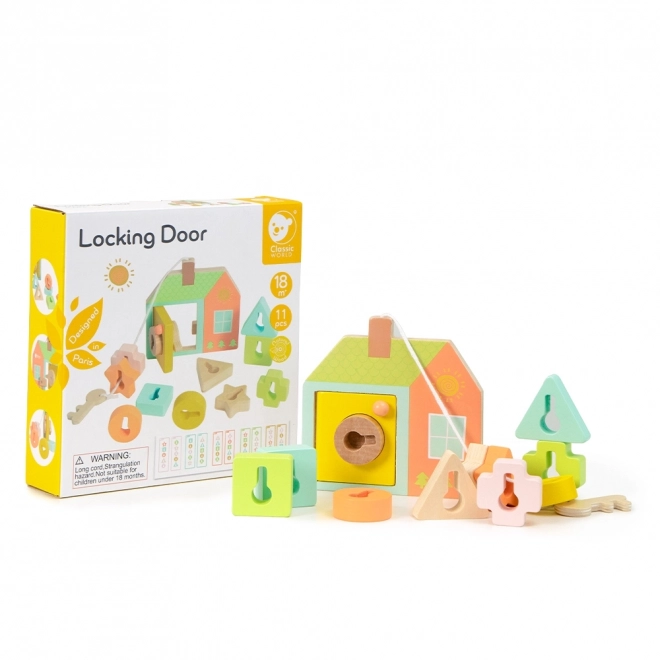 Classic World Montessori trælegetøj nøgle og dør 11 stk