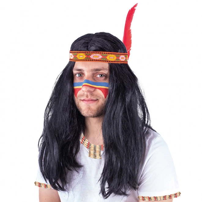 Karneval paryk Indianer til voksne