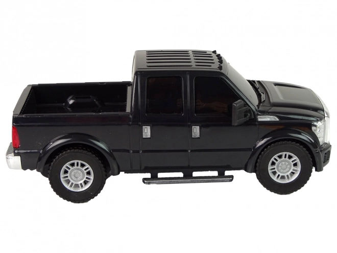 Sort Pickup Ford F-350 med Friktionsdrev 1:28