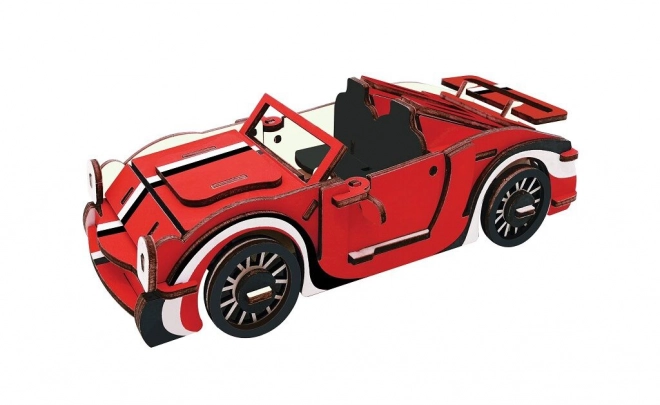 Woodcraft Træ 3D-puslespil Rød Cabriolet