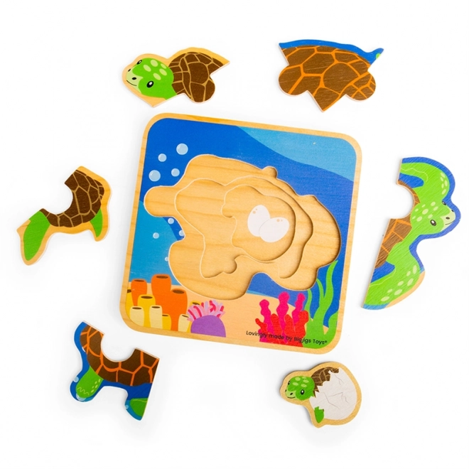 Bigjigs Legetøj Puzzle Skildpaddens Livscyklus