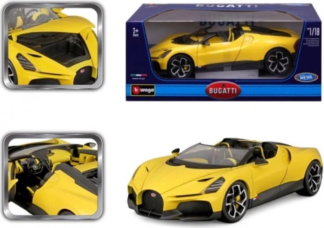 Metalmodelbil 1:18 BBURAGO Bugatti Mistral gul