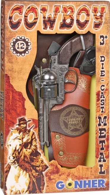 Cowboy lege sæt med revolver og sherifstjerne