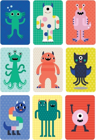 Farverige og indbydende monsterillustrationer
