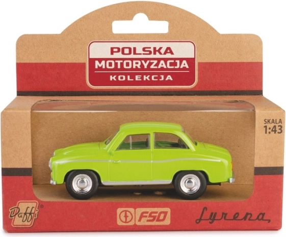 metalmodel af bil Syrena 104 grøn 1:43