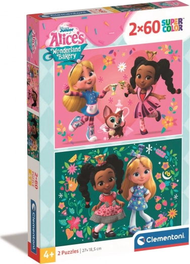 Clementoni puslespil Alices bageri i Eventyrland 2x60 brikker