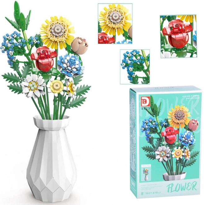 Teknisk byggesæt Engblomster med vase 618 stykker
