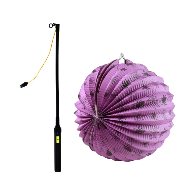 Halloween lanterne edderkopper 25 cm med lysende stav 40 cm