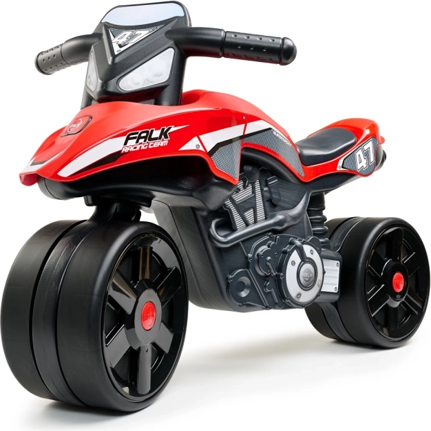 Rød børnemotorcykel FALK Racing Team til børn fra 1 år