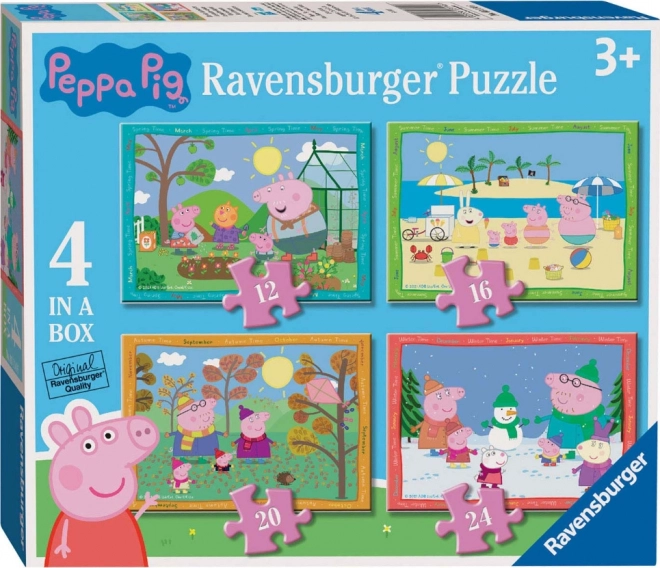 Ravensburger puslespil Gurli Gris – årstider 4-i-1 (12–24 brikker)