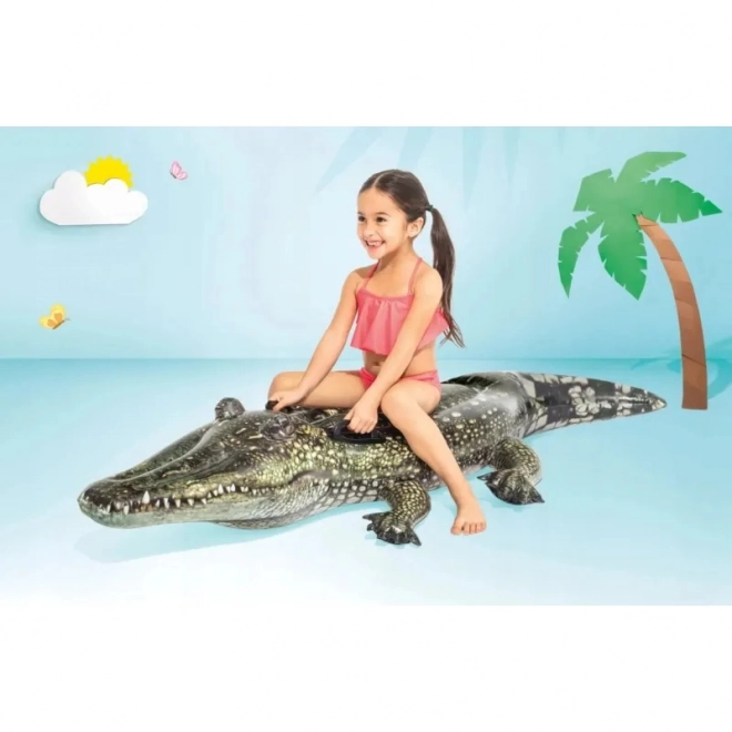 Oppustelig Krokodille Liggestol med Håndtag 170x86cm fra 3 år