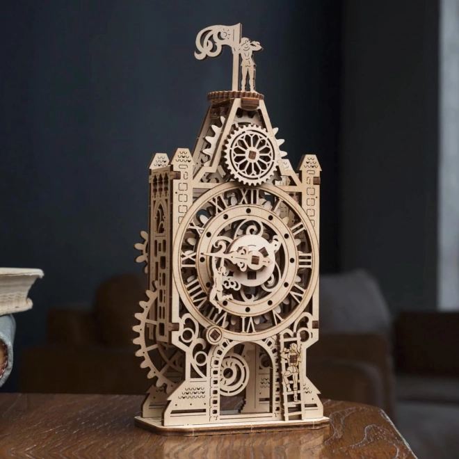 Ugears 3D træ mekanisk puslespil Ur-tårn