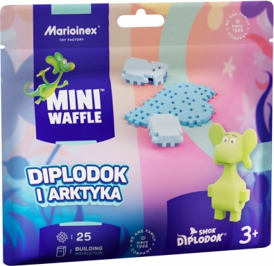 Byggesæt Mini Waffle – Diplodok og Arktis, pose med 25 dele