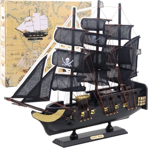 Dekorativ model af piratskibet Sorte Perle 40x35 cm
