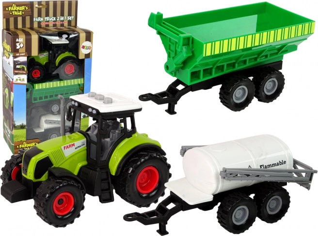 Sæt Traktor med Trailer og Cisterne LED Lyde