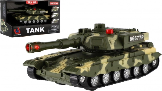 Tank 20 cm med friktionsdrev, lys og lyd