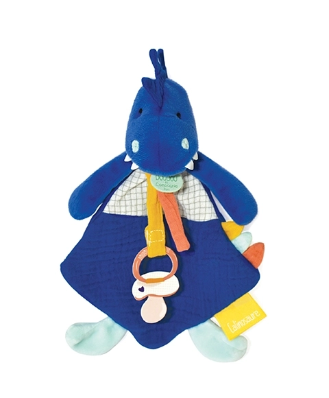 Doudou Legetøj med sutteholder dinosaur blå 23 cm