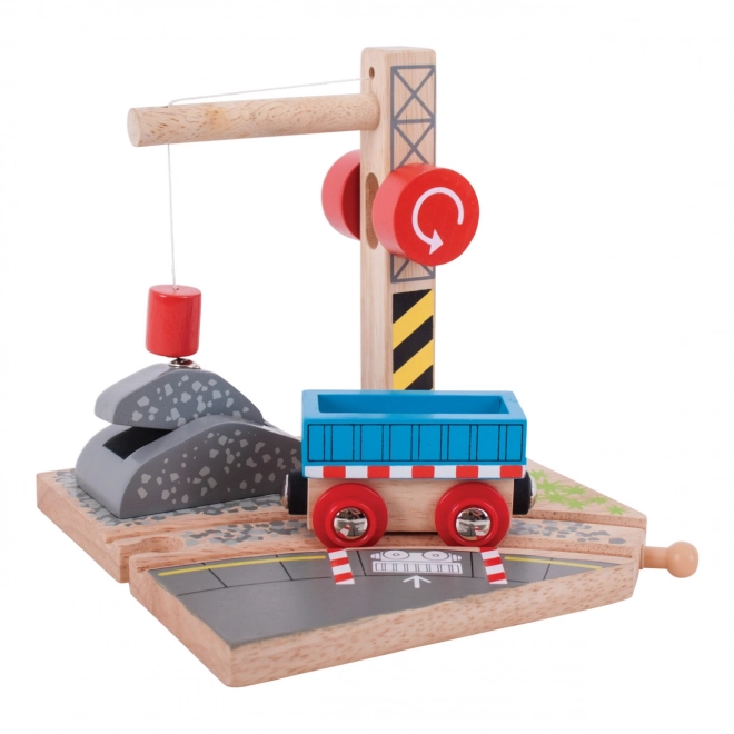 Bigjigs Rail Kran med Grus