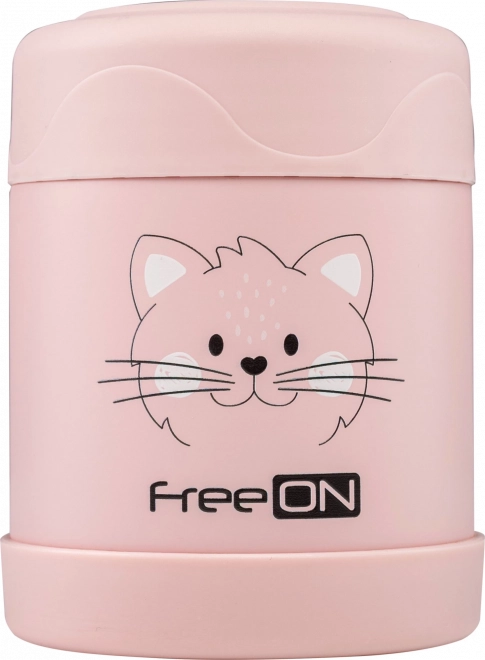 FreeON termoboks til mad i rustfrit stål 350 ml - lyserød
