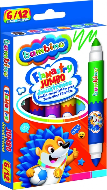 Tofarvede dobbeltsidede tuscher Bambino - 6 stykker