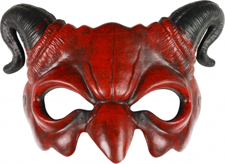 Gummimaske – djævel/djævlefigur til karneval og Halloween