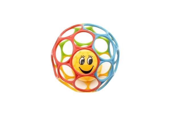 Blød kattebold med rangle - smiley