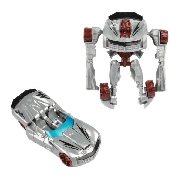 Transformer bil/robot plast 10cm mix farver i plastæske 5x10,5cm