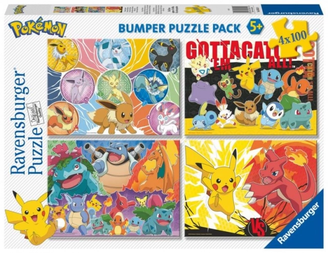 Pokémon puslespil 4x100 stykker