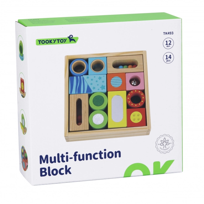 Tooky Toy træ multifunktionelle sensoriske klodser