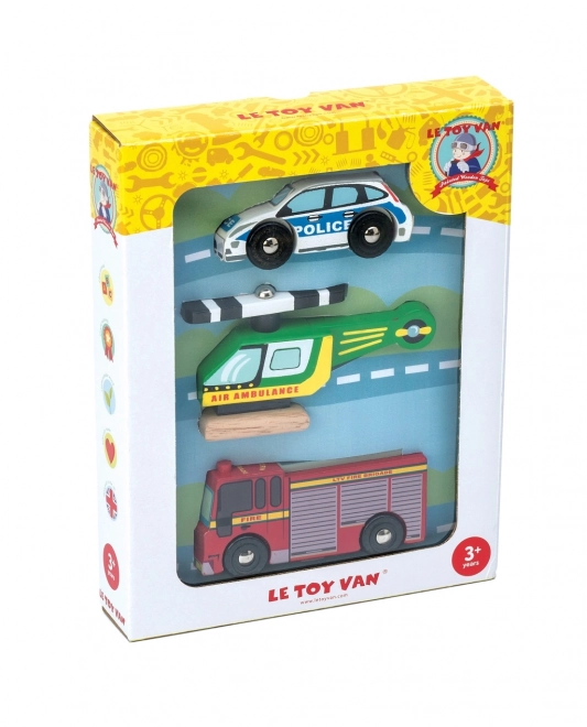 Le Toy Van sæt af træredningsbiler