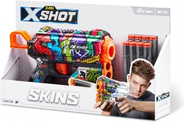 ZURU X-Shot Skins Flux skumpil i med 8 pile