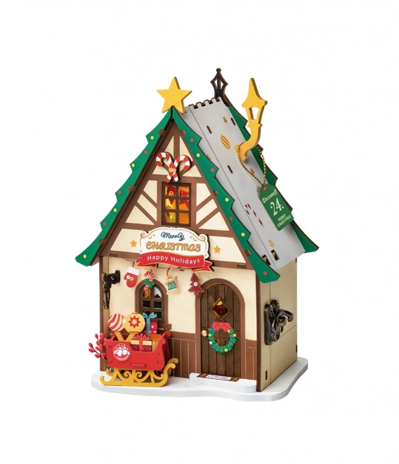 Miniature julehus der lyser