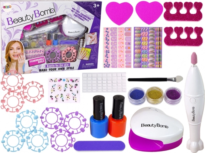 Sæt til negledekoration Formningsmaskine Lampefil Glitter