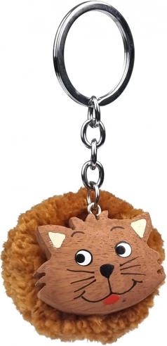 2KIDS TOYS træ-nøglering med pompon – kat