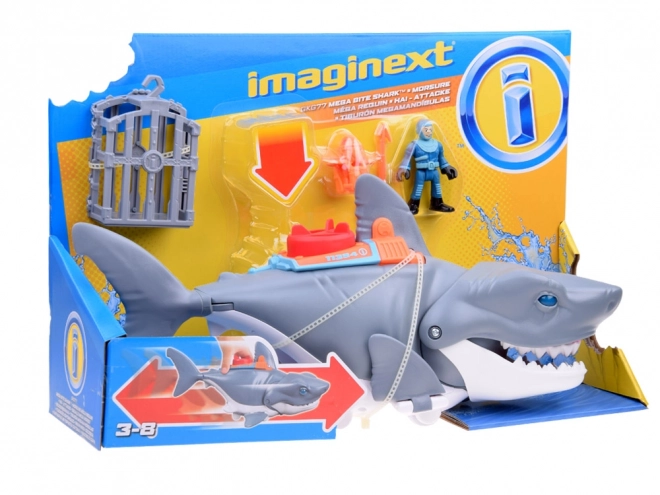 Mega Angribende Haj Imaginext med bevægelig kæbe