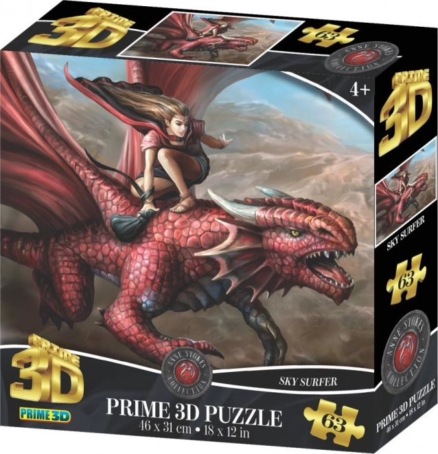 3D puslespil Drageridder 63 brikker