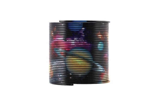 Spiral/Fjeder univers plast diameter 6,5cm 2 farver i æske 7x7x7cm