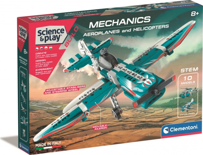 CLEMENTONI Science&Play Mechanik Laboratorium Fly og Helikoptere 10i1