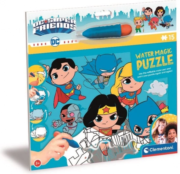 Clementoni Puslespil med Vandmaling: DC Super Friends 15 Brikker