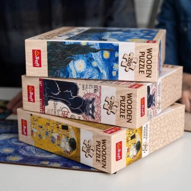 Træpuslespil Den Store Bølge ved Kanagawa 200 brikker