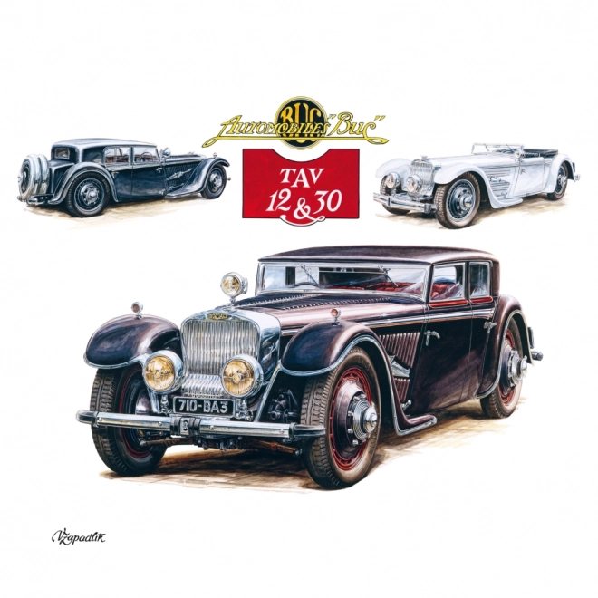 NOTIQUE Notes kalender Classic Cars – Václav Zapadlík, 2025, 30 x 30 cm