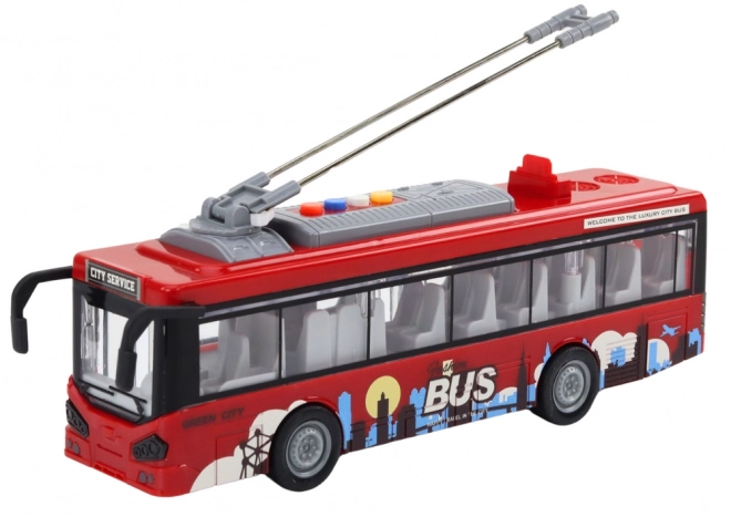 Trolleybus 1:16 Lys Lyd Kørsel Rød