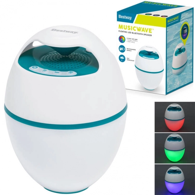 Bærbar flydende højttaler Bestway MusicWave™ med Bluetooth og LED-lys