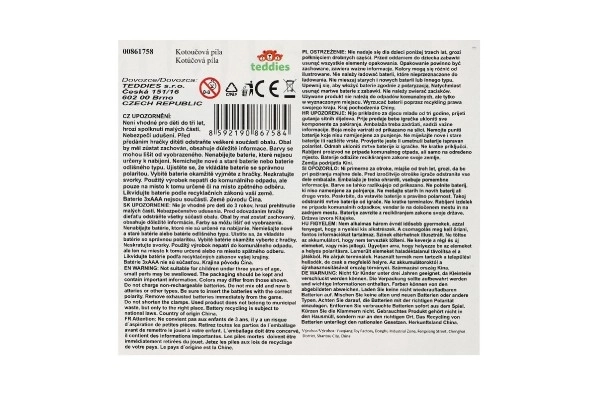 Cirkelsavsæt plast 29x19cm på batterier med lyd i æske 31x21x12cm