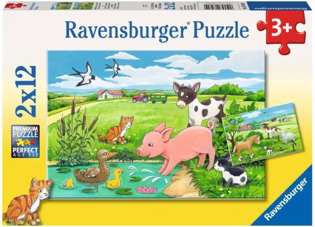 Ravensburger puslespil Dyreunger 2×12 brikker