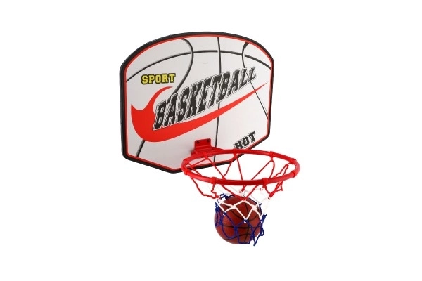 Basketballsæt med træplade og bold