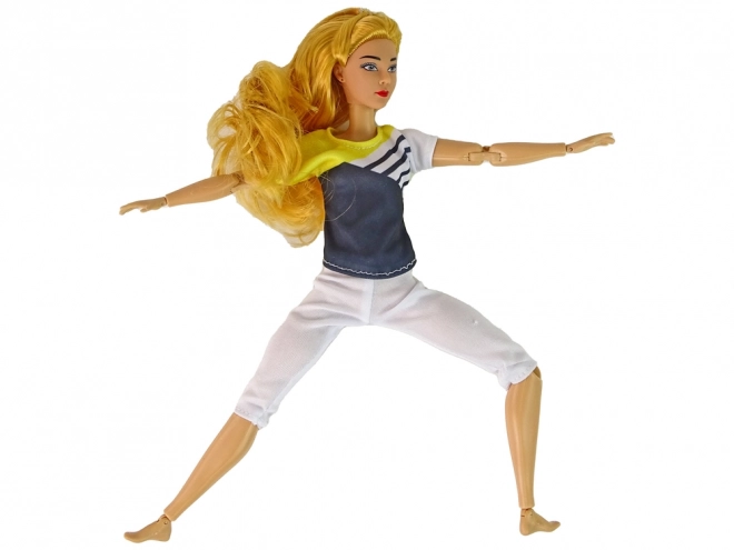 Børnedukke til yoga med lange blonde hår
